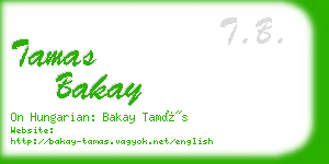 tamas bakay business card